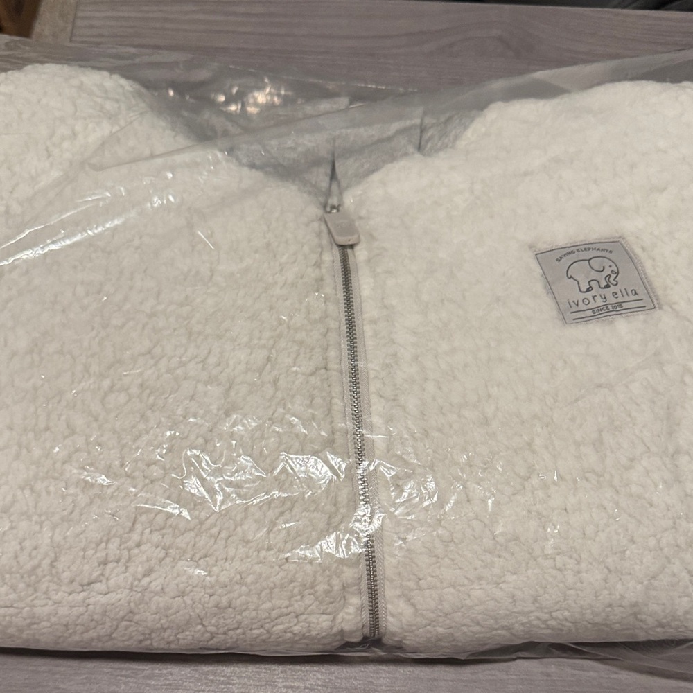 Ivory Ella Cream Sherpa Zip-Up